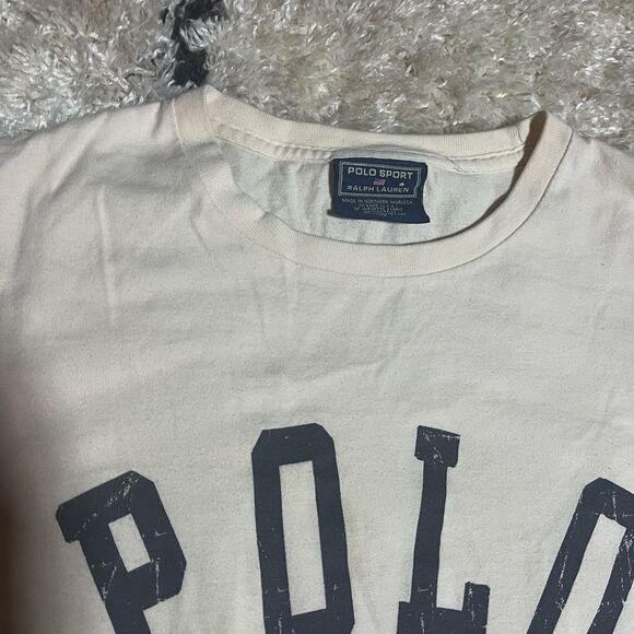 Vintage Polo Sport Ralph Lauren Cream T-Shirt - Picture 2 of 5